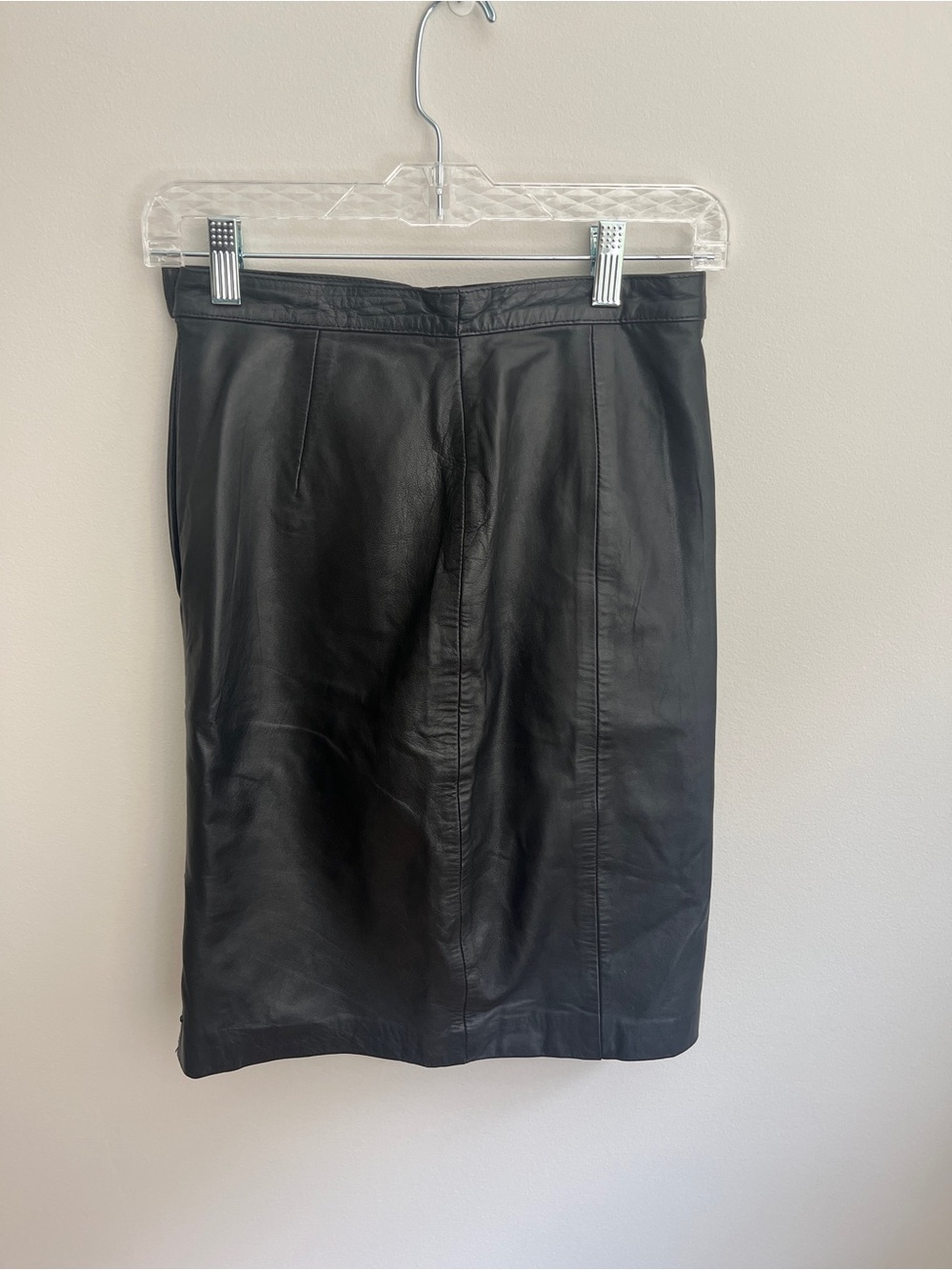 Vintage Leather by Gianni Black Leather High Waist Pencil Skirt Size 6